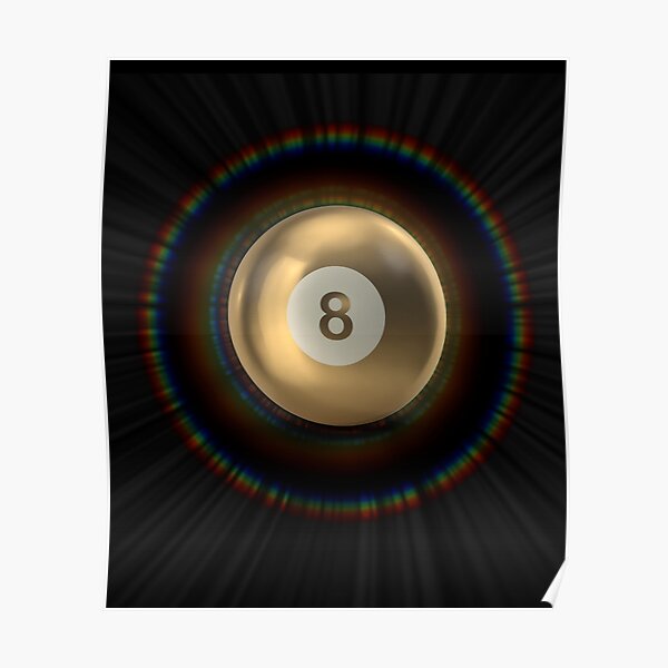 "Billiards Golden 8 Ball Rainbow" Poster for Sale by BilliardsBabe