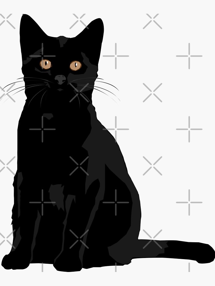 Black Cat Sticker for Sale by bluhak