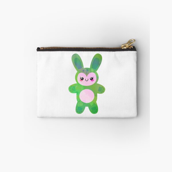 Item preview, Whimsical Cute Bunny Rabbit Teddy Bear Green & Pink designed and sold by CreativeCranium.