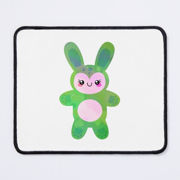 Item preview, Whimsical Cute Bunny Rabbit Teddy Bear Green & Pink designed and sold by CreativeCranium.