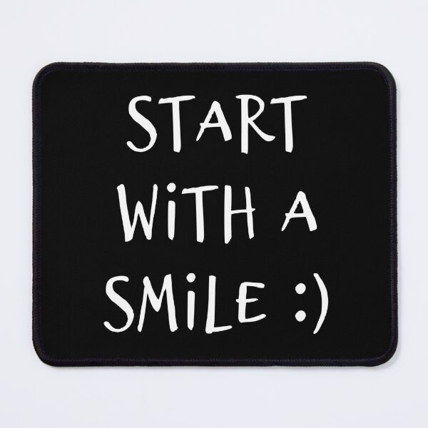 Item preview, start with a smile, funny sayings shirts, great saying designs designed and sold by Kirei-Lily.