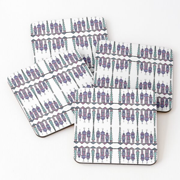 Item preview, European pattern after Albanian embroidery purple green designed and sold by Aisling Tierney.