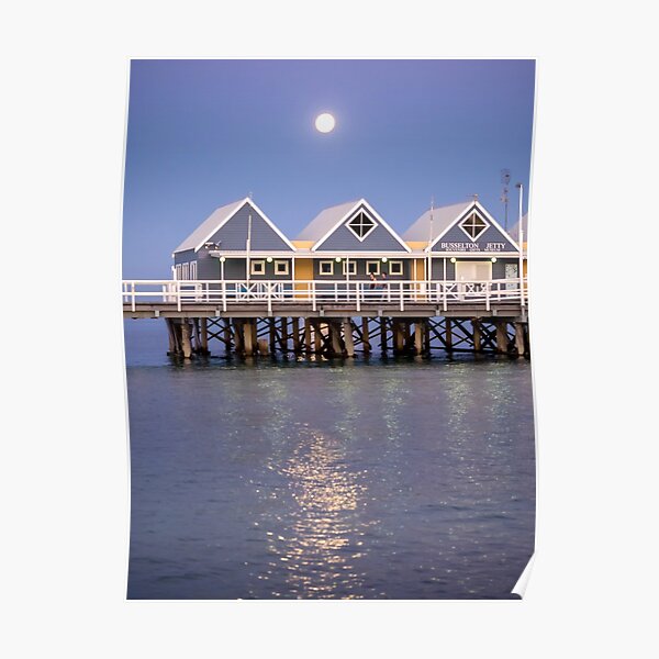 Super moon reflection at Busselton Poster