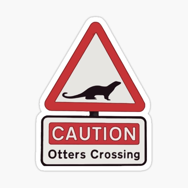 Item preview, Otter Crossing Sign  designed and sold by Simply The West Prints.