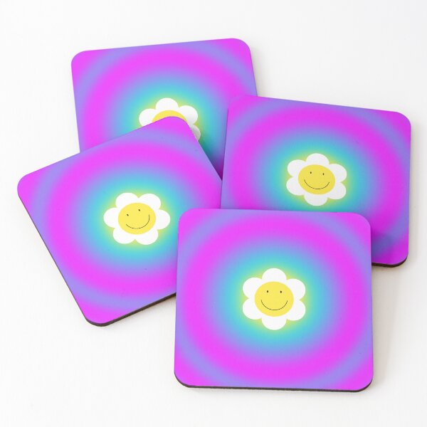 Item preview, Circular Gradient - Happy Daisy Flower - Yellow Turquoise Pink Purple designed and sold by HappyCatPrints.