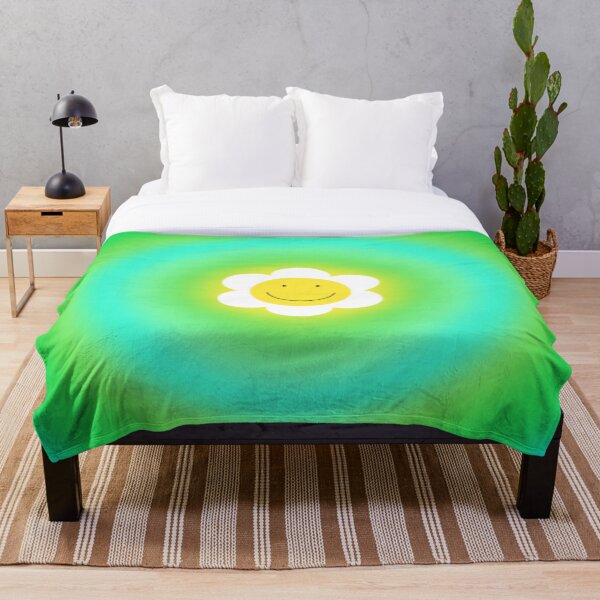 Item preview, Circular Gradient - Happy Daisy Flower - Yellow Lime Green Turquoise designed and sold by HappyCatPrints.