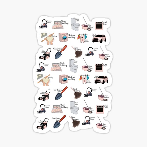 Item preview, House Cleaning Planner stickers graphics , pack stickers designed and sold by kivoque ★★★★★.