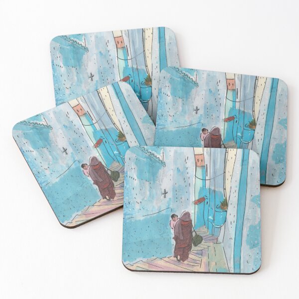 Item preview, Street of Chefchaouen, Morocco Old Town Paper Collage Sketch designed and sold by Julia Khoroshikh.
