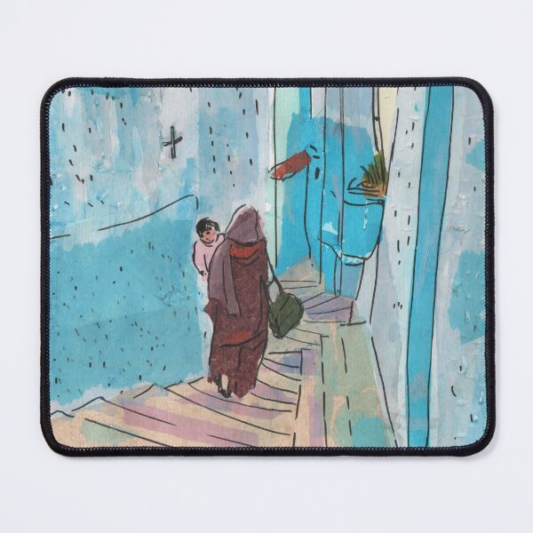 Item preview, Street of Chefchaouen, Morocco Old Town Paper Collage Sketch designed and sold by Julia Khoroshikh.