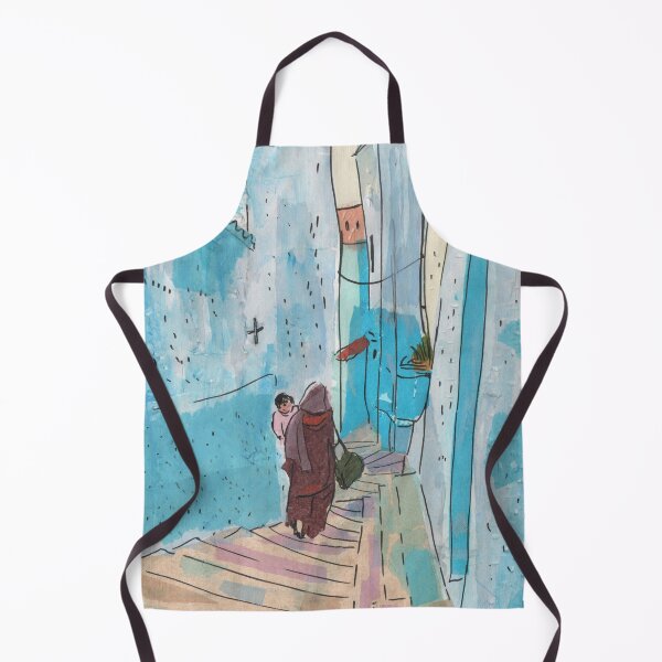 Item preview, Street of Chefchaouen, Morocco Old Town Paper Collage Sketch designed and sold by Julia Khoroshikh.