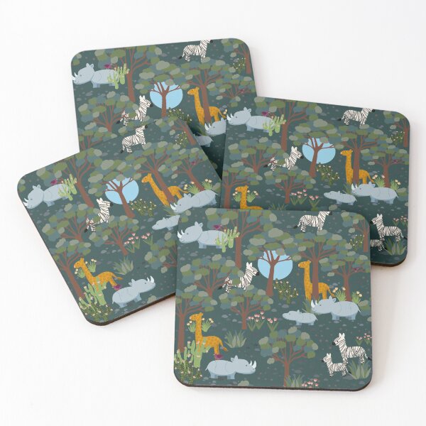 Item preview, Jungle Friends Dark Green Night designed and sold by ALEXIA SPEEKS.