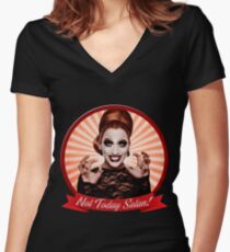 Camiseta entallada de cuello en V Bianca del Rio - ¡Hoy no, Satanás!