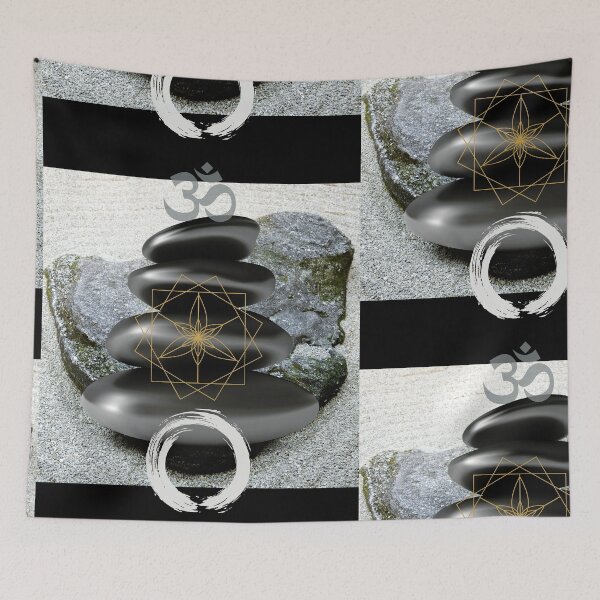 Item preview, Japanese Zen Rocks & Symbols Digital Photo Design designed and sold by EarthArtDesigns.