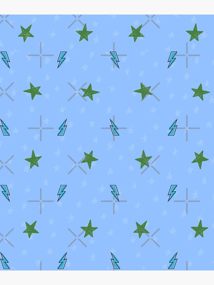 "bolt & star pattern" Sticker for Sale by PanickedDesigns Redbubble