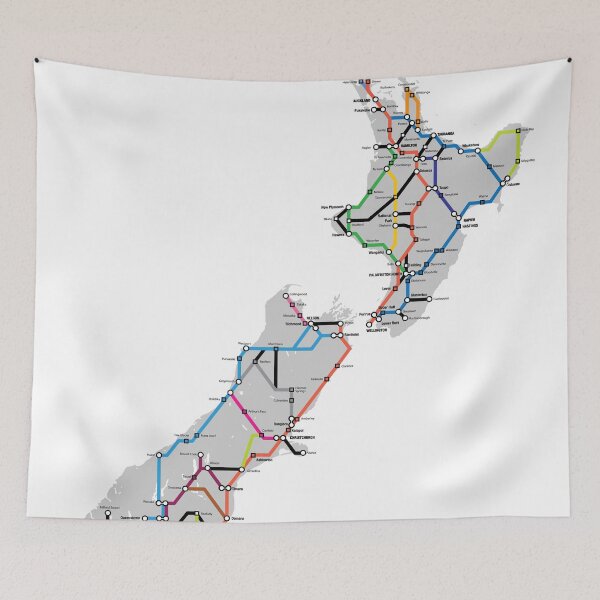 Item preview, New Zealand Subway Style Map designed and sold by emmacturner.