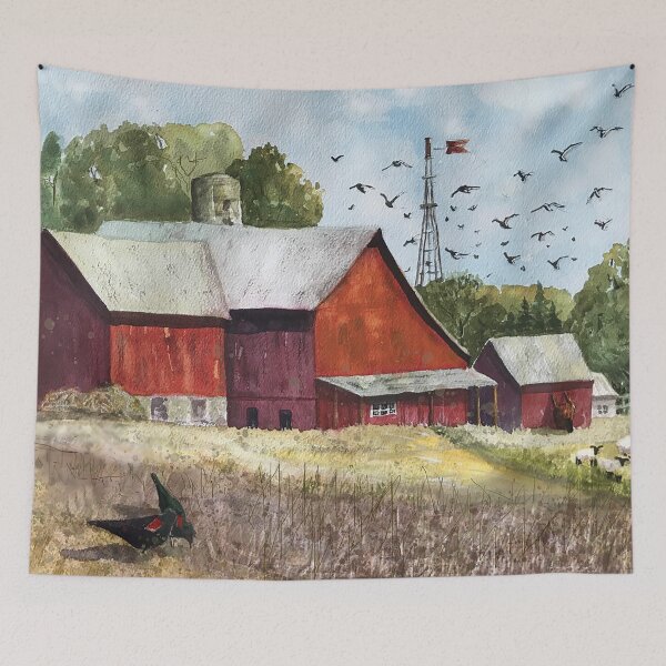 Item preview, Red Barn designed and sold by Joan Elizabeth Ortiz designs.