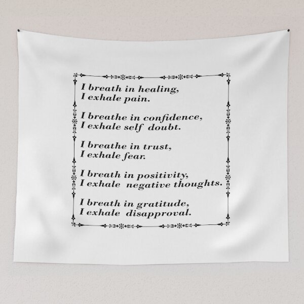 Aperçu de l'œuvre Inspirez Expirez Affirmations positives et messages inspirants créée et vendue par Inspirationmotivation.