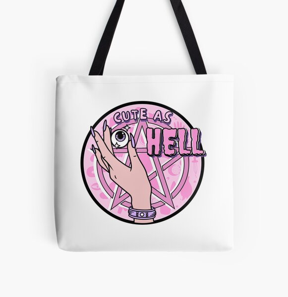 Pastel Goth Tote Bag Halloween Cute Cartoon Dark Spooky 