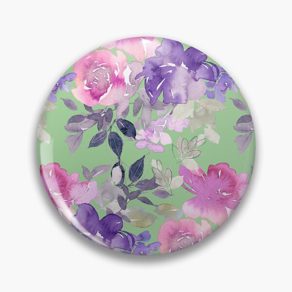 Item preview, Pastel Pink And Violet Floral Pattern On Soft Green designed and sold by DEC02.