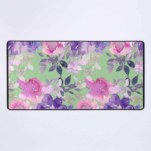 Item preview, Pastel Pink And Violet Floral Pattern On Soft Green designed and sold by DEC02.