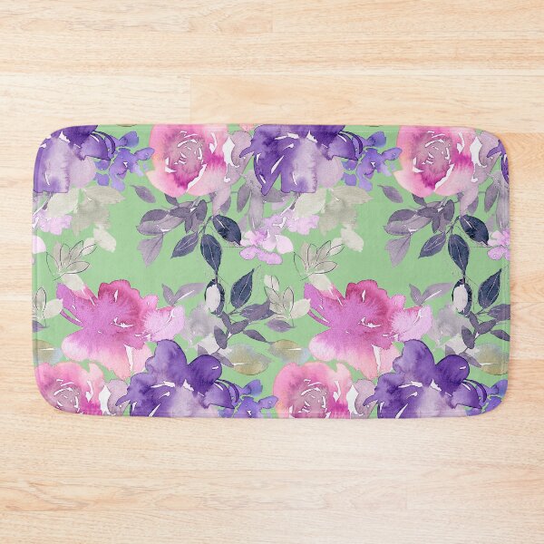 Item preview, Pastel Pink And Violet Floral Pattern On Soft Green designed and sold by DEC02.