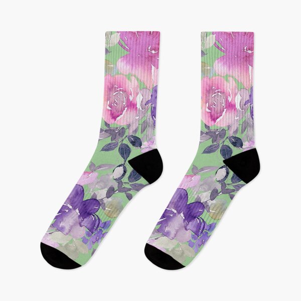 Item preview, Pastel Pink And Violet Floral Pattern On Soft Green designed and sold by DEC02.
