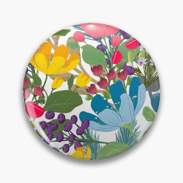 Item preview, Folksy bright florals on white designed and sold by ALEXIA SPEEKS.