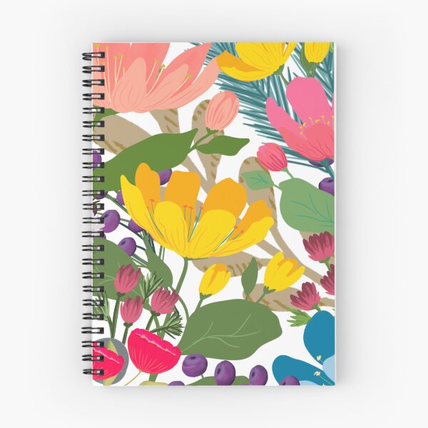 Item preview, Folksy bright florals on white designed and sold by ALEXIA SPEEKS.