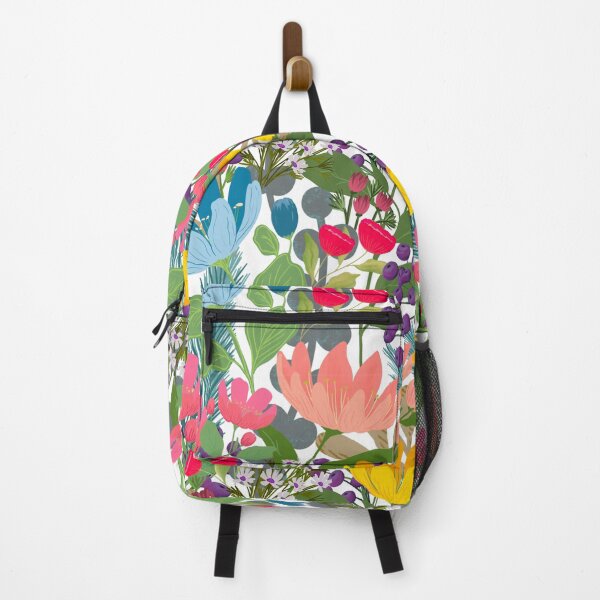 Item preview, Folksy bright florals on white designed and sold by ALEXIA SPEEKS.