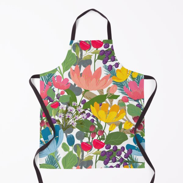 Item preview, Folksy bright florals on white designed and sold by ALEXIA SPEEKS.
