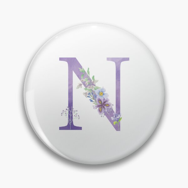 Item preview, Beautiful Purple Watercolor Floral Monogram Letter N  designed and sold by silviaol.