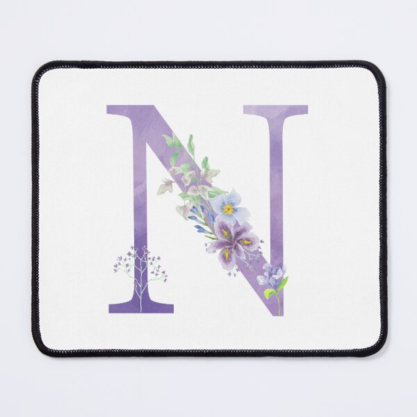 Item preview, Beautiful Purple Watercolor Floral Monogram Letter N designed and sold by silviaol.