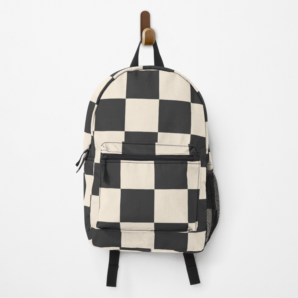 Black and shop white check backpack