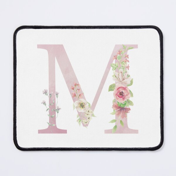 Item preview, Pastel Pink Watercolor Floral Monogram Letter M designed and sold by silviaol.