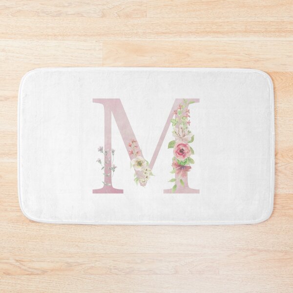 Item preview, Pastel Pink Watercolor Floral Monogram Letter M designed and sold by silviaol.