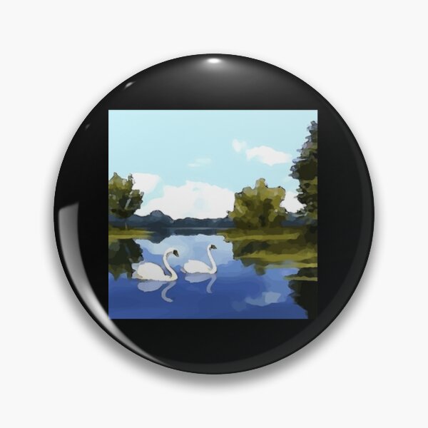 Item preview, swans in a lake scenery painting   designed and sold by TheClarkeCloset.