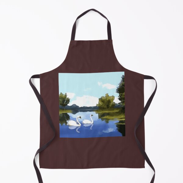 Item preview, swans in a lake scenery painting designed and sold by TheClarkeCloset.