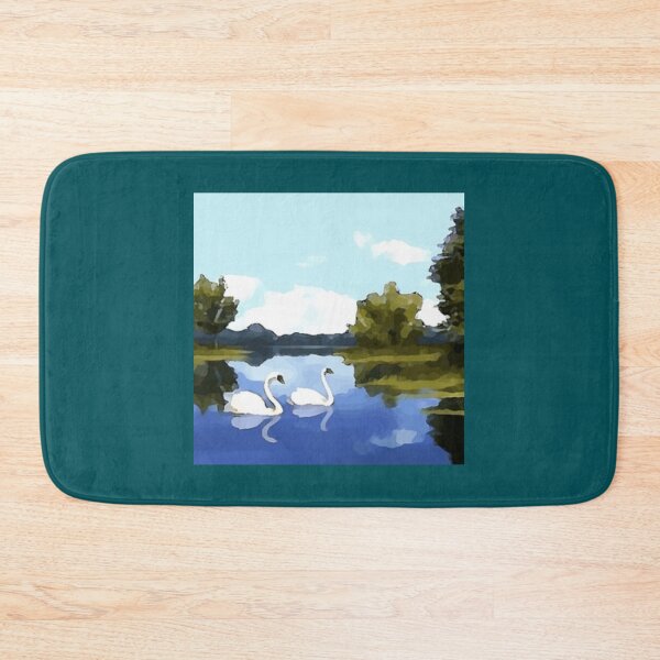 Item preview, swans in a lake scenery painting   designed and sold by TheClarkeCloset.