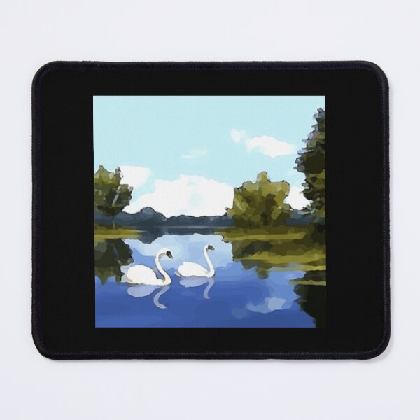 Item preview, swans in a lake scenery painting   designed and sold by TheClarkeCloset.