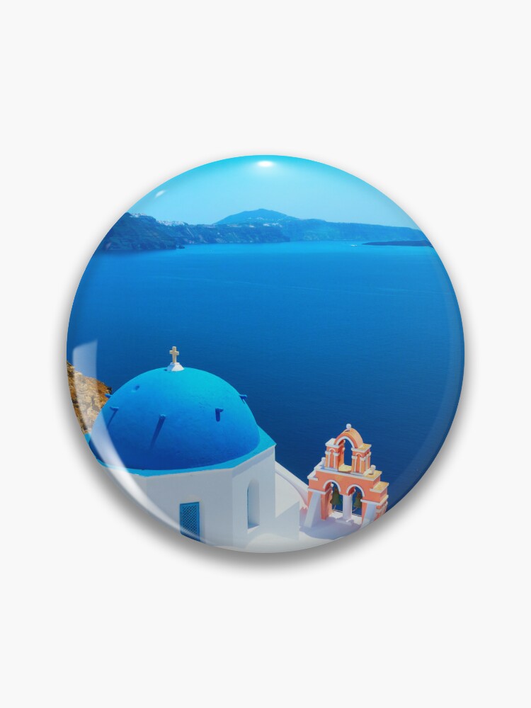 Santorini, Greece on the Mediterranean Sea available as Framed