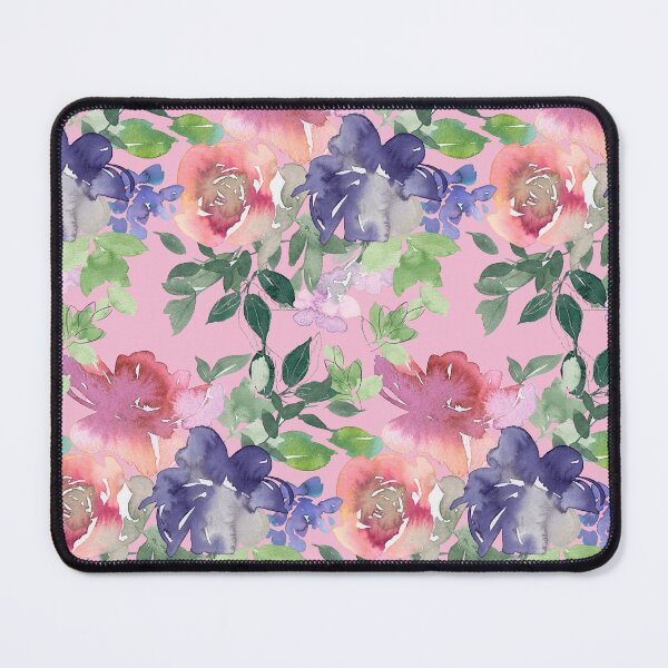Item preview, Red And Periwinkle Blue Floral Pattern On Pink designed and sold by DEC02.