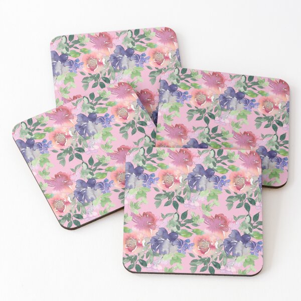 Item preview, Red And Periwinkle Blue Floral Pattern On Pink designed and sold by DEC02.