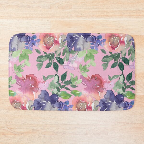 Item preview, Red And Periwinkle Blue Floral Pattern On Pink designed and sold by DEC02.