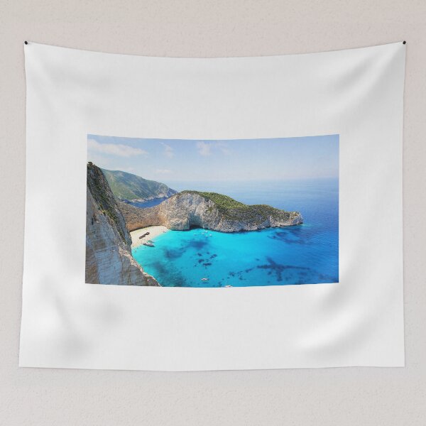 Item preview, Santorini, Greece, Shipwreck Island, Turquoise Blue Sea designed and sold by newburyboutique.