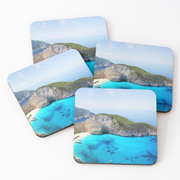 Item preview, Santorini, Greece, Shipwreck Island, Turquoise Blue Sea designed and sold by newburyboutique.