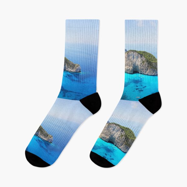 Item preview, Santorini, Greece, Shipwreck Island, Turquoise Blue Sea designed and sold by newburyboutique.