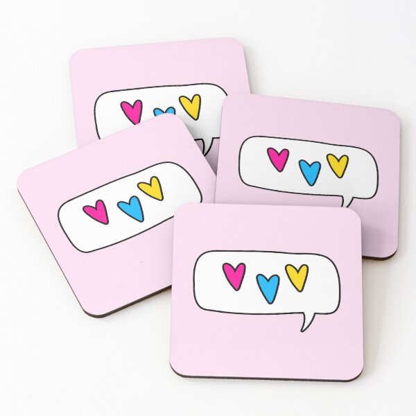 Item preview, Subtle Pan Pride Flag Hearts Speech Bubble designed and sold by littlecornershop.