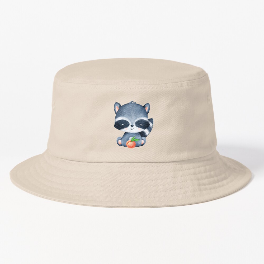 PIKADINGNIS Child-Parents Raccoon Bucket Hat for Women Summer