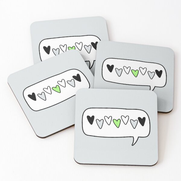 Item preview, Subtle Agender Pride Flag Hearts Speech Bubble Rainbow designed and sold by littlecornershop.