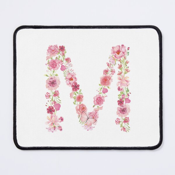 Item preview, Pink Watercolor Flower Monogram Letter M designed and sold by silviaol.